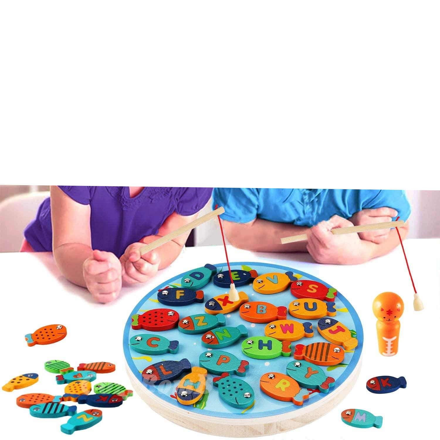 5 stücke Holz Magnetismus Angelrute Spielzeug für Kinder Frühe Pädagogische