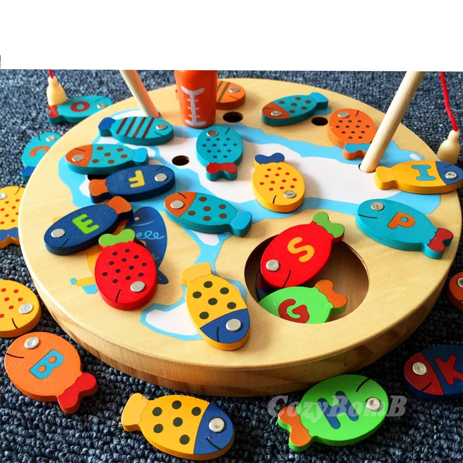 5 stücke Holz Magnetismus Angelrute Spielzeug für Kinder Frühe Pädagogische