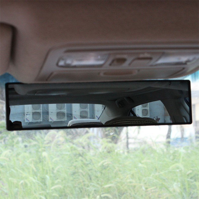 Rückspiegel Auto,Panorama-Rückspiegel,Innenspiegel Auto,Schwarz Glas Large  Vision Weitwinkel Gebogener Spiegel,Blendfreier Rückspiegel,für  Verschiedene Automodelle, Schwarz(38.6 * 8cm) : : Auto & Motorrad