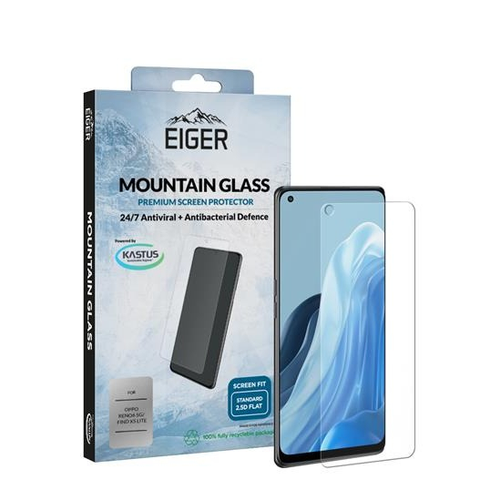 Image of Eiger - Oppo Find X5 Lite Antibakterielle Antivirale Mountainglass 2.5D Panzer Glas Display Case Friendly (EGSP00832) bei Apfelkiste.ch