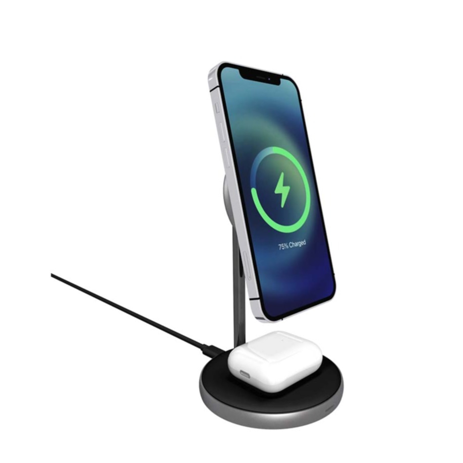 Image of Epico - (15W) 2in1 MagSafe Qi Wireless Fast Charger Ladegerät für Apple iPhone (Mini/Pro/Max) / Airpods (9915111300032) - Schwarz bei Apfelkiste.ch