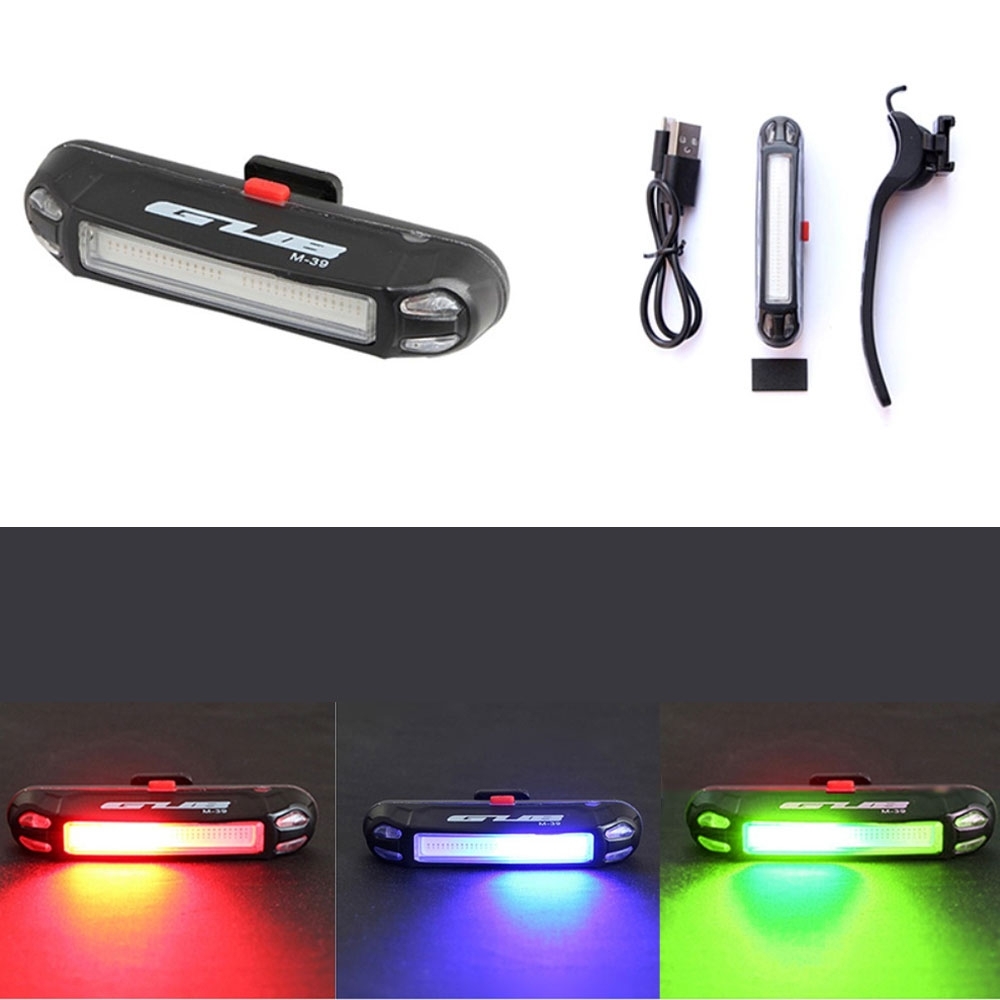 Image of Fahrrad Velo USB Warnlicht LED Rücklicht + Halterung (Wiederaufladbar) - Rot / Blau / Grün bei Apfelkiste.ch