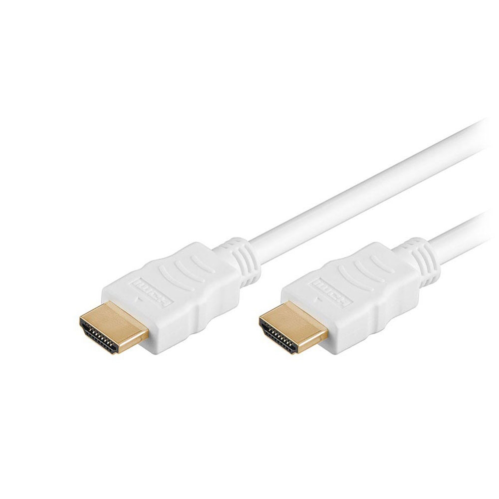 Image of Goobay - (2m) Highspeed 3D / 4K FullHD HDMI 1.4 Kabel mit Ethernet Audio/Video Verbindungskabel (31893) - Weiss bei Apfelkiste.ch