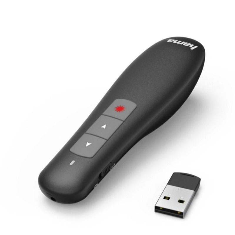 Image of Hama - X-Pointer Wireless Presenter Präsentationshilfe Remote Fernbedienung mit Laserpointer bis 12m (00139915) - Schwarz bei Apfelkiste.ch