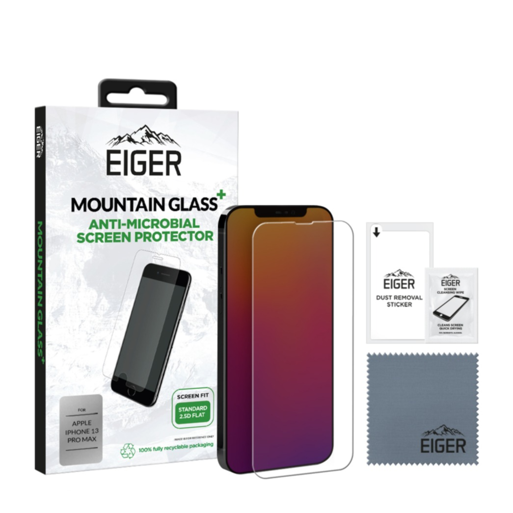 Image of Eiger - iPhone 13 Pro Max Antimikrobielle Mountainglass+ 2.5D Panzer Glas Display Case Friendly (EGMSP00205) bei Apfelkiste.ch