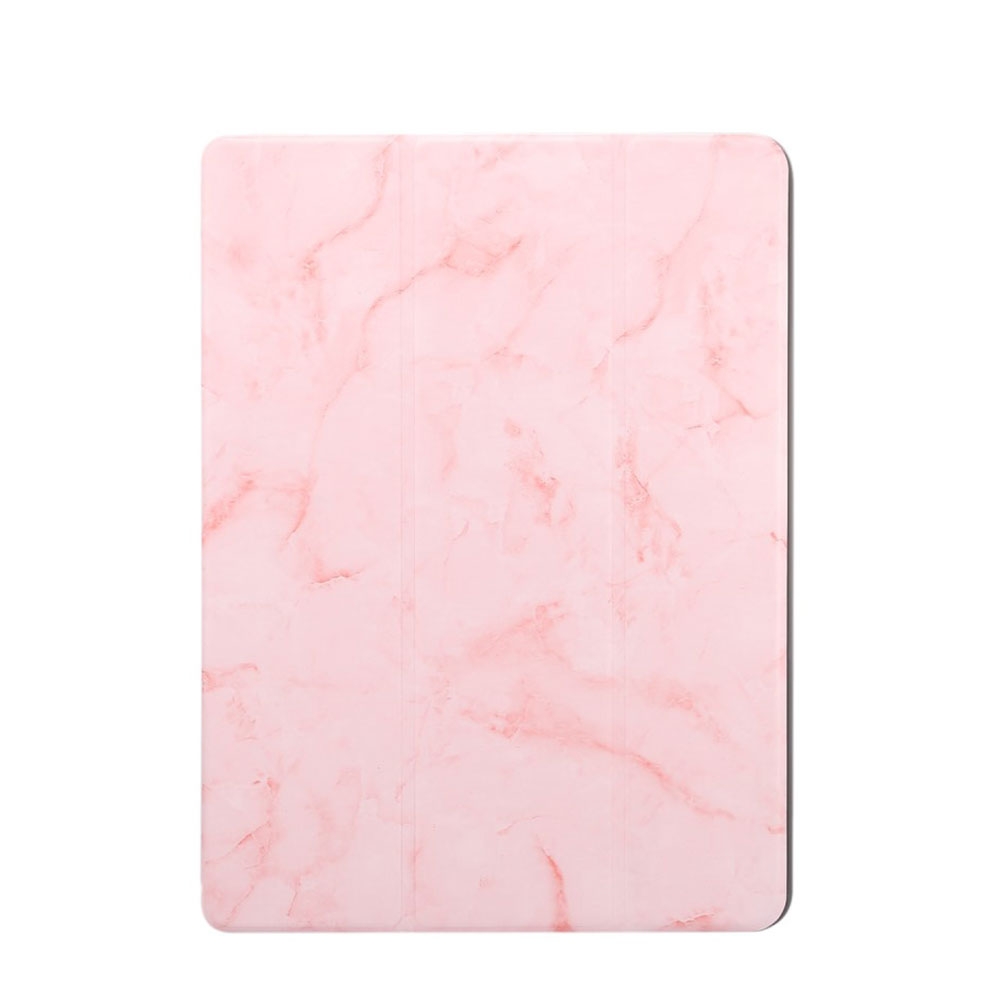 Image of iPad 10.2" (2021/2020/2019) Leder Smart Cover Gummi Schutzhülle + Apple Pencil Halter Marmor Optik - Rosa bei Apfelkiste.ch