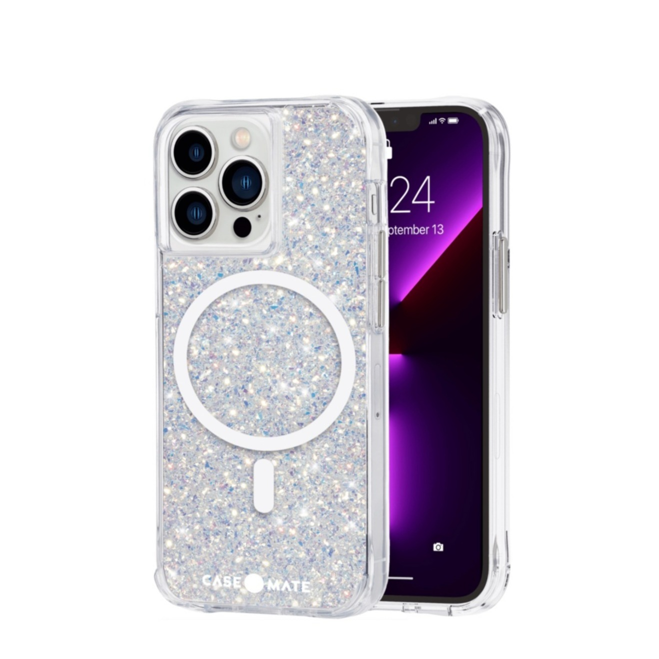 Image of Case Mate - iPhone 13 Pro Max Antibakterielle Hardcase Hülle mit MagSafe Twinkle Stardust (CM046588) - Silber (Glitzer) bei Apfelkiste.ch