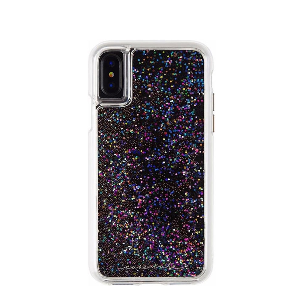 Image of Case Mate - iPhone Xs / X Hardcase Hülle Naked Tough Waterfall (CM36264) - Transparent / Schwarz (Iridescent Glitter) bei Apfelkiste.ch