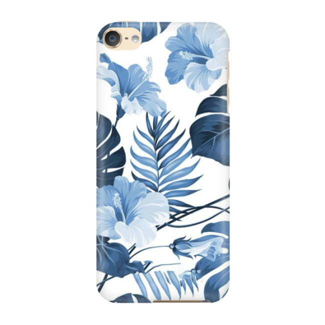 Image of iPod Touch 7 / 6 Hardcase Schutzhülle Flower Design - Blau / Weiss bei Apfelkiste.ch