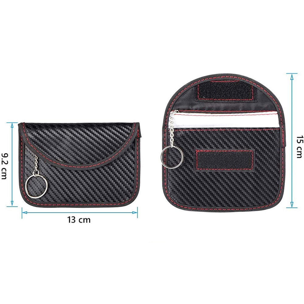 Schwarz – Faraday Signalblockierende Anti-RFID-Autoschlüsselhülle,  RFID-Signalblockierende Tasche für Autoschlüssel,  Kohlefaser-Anti-RFID-Schutzhülle (1 Stück)