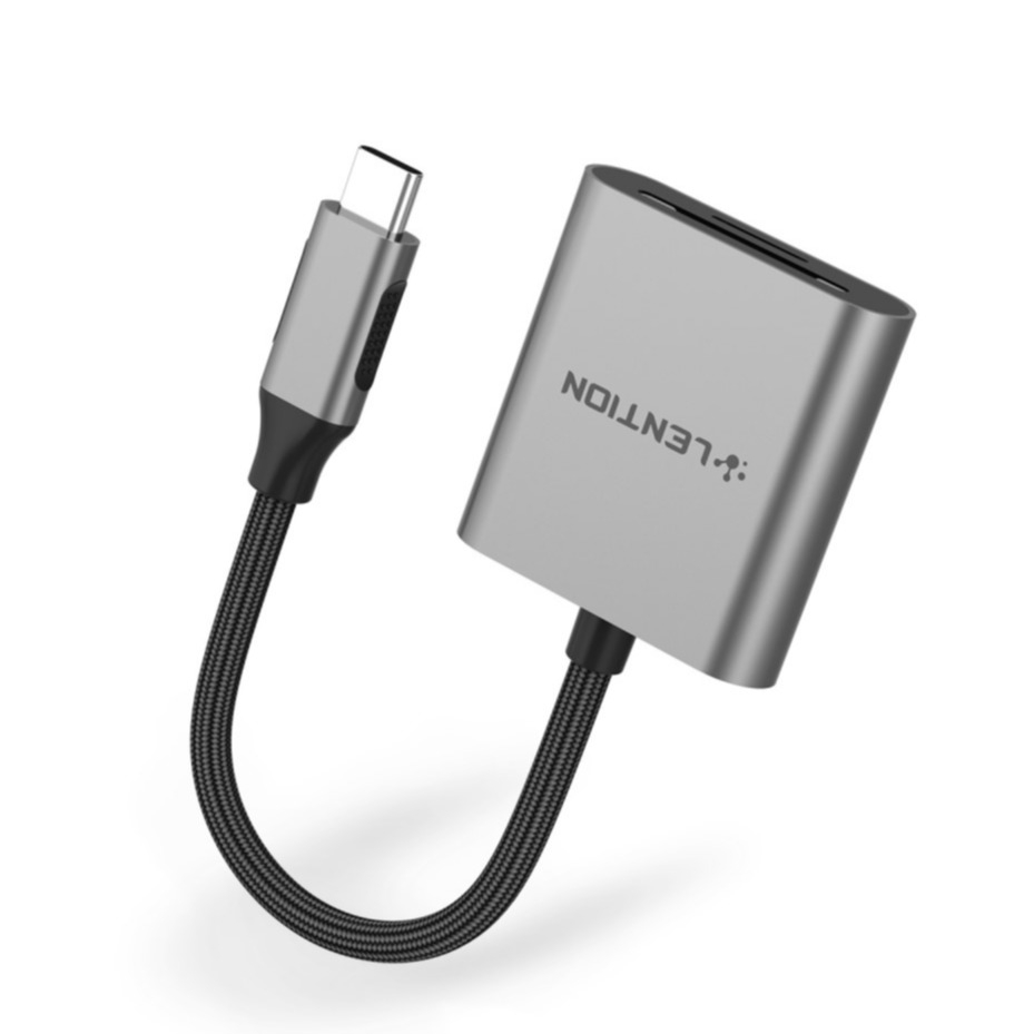 Image of Lention - USB C auf SD / Micro SD 95Mb/s Kartenlesegerät Card Reader - Grau bei Apfelkiste.ch