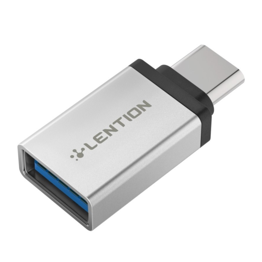 Image of Lention - Aluminium USB 3.0 auf USB C Adapter - Silber bei Apfelkiste.ch