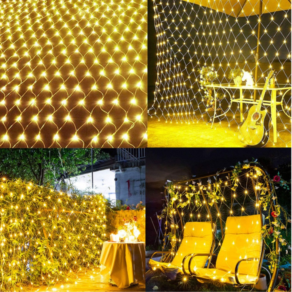 Image of (600x400cm) 800 LED's Outdoor Lichterkette Netz Vorhang Beleuchtung Wasserfest IP65 - Warmweiss bei Apfelkiste.ch