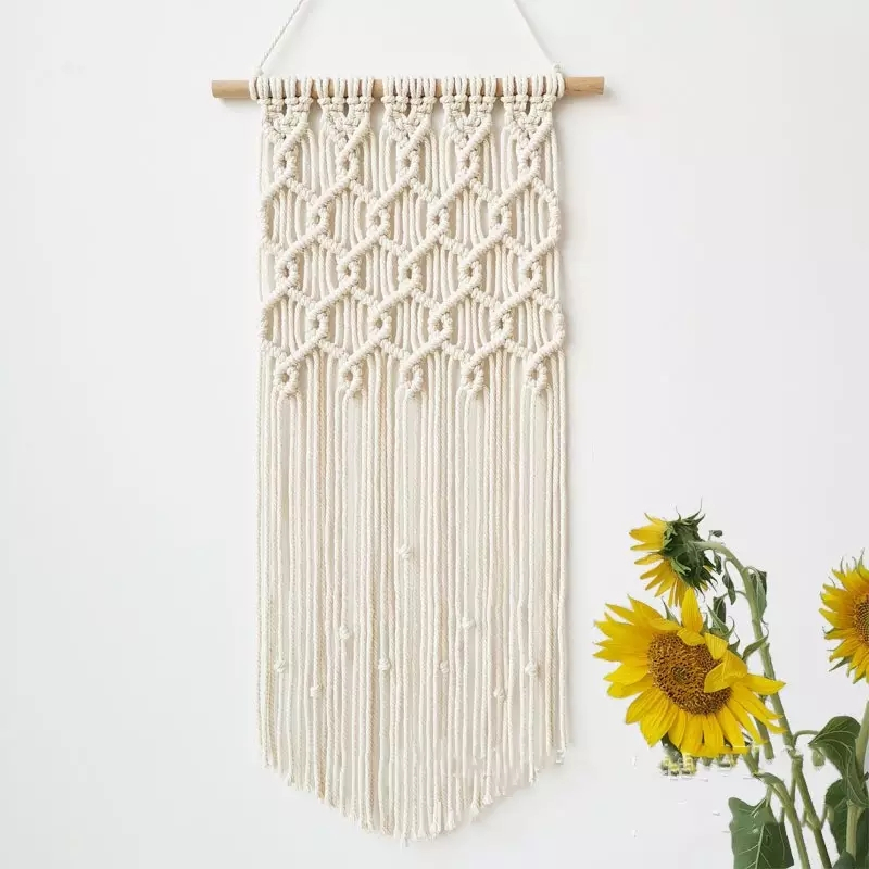 Image of (70x35cm) Makramee Wand Deko Hygge Lifestyle Geknüpftes Boho Accessoire bei Apfelkiste.ch