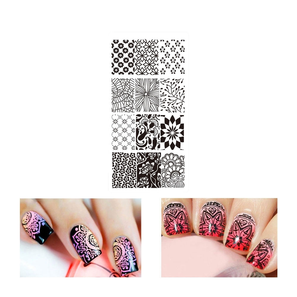 Image of Nail Art Nagelsticker Edelstahl Tattoo Schablone Nail Stamping Maniküre - Motiv 14 bei Apfelkiste.ch