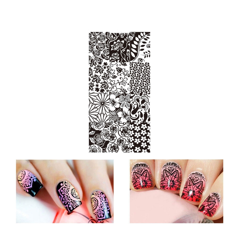 Image of Nail Art Nagelsticker Edelstahl Tattoo Schablone Nail Stamping Maniküre - Motiv 19 bei Apfelkiste.ch