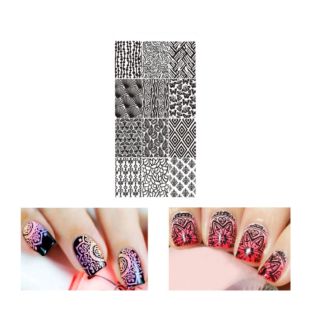 Image of Nail Art Nagelsticker Edelstahl Tattoo Schablone Nail Stamping Maniküre - Motiv 9 bei Apfelkiste.ch