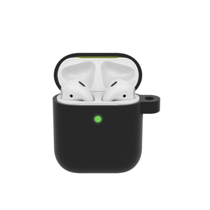 Image of Otterbox - AirPods (1. & 2. Generation) Hardcase Schutzhülle Abdeckung mit 360° Schutz + Karabinerhaken (77-83770) - Black Taffy (Schwarz) bei Apfelkiste.ch