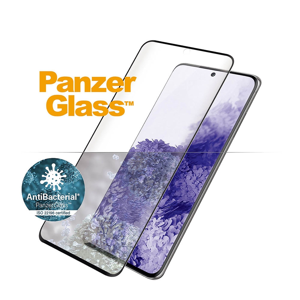 Image of PanzerGlass - Samsung Galaxy S21 Ultra 5G Antibakterielle Panzer Glas Display Case Friendly mit Rahmen 0.3mm (7258) - Schwarz bei Apfelkiste.ch