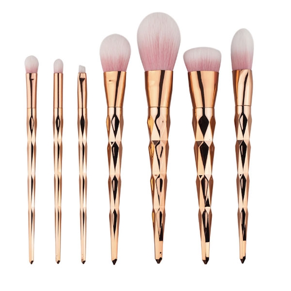 Image of 7-teiliges Beauty Make Up Puder Pinsel Set - Roségold / Rosa bei Apfelkiste.ch