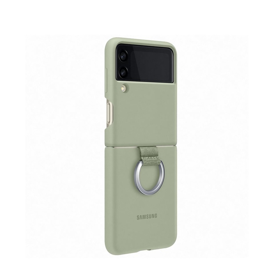 Image of Samsung - Galaxy Z Flip3 5G Silikon Cover Hülle mit Ring (EF-PF711TMEGWW) - Olive bei Apfelkiste.ch