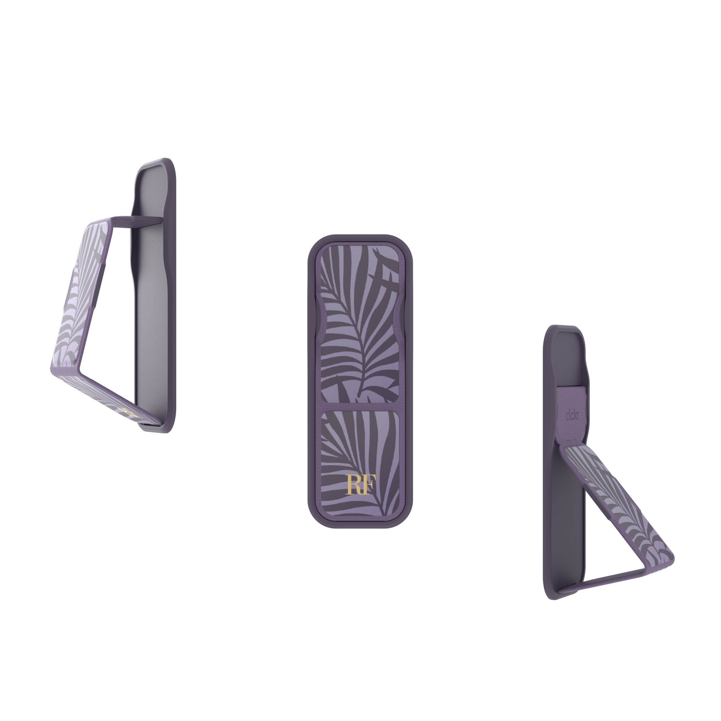 Image of Clckr - Universal Antibakterielle Finger Griff Halterung mit Aufsteller für Smartphones / Tablets (45640) - Purple Palm bei Apfelkiste.ch