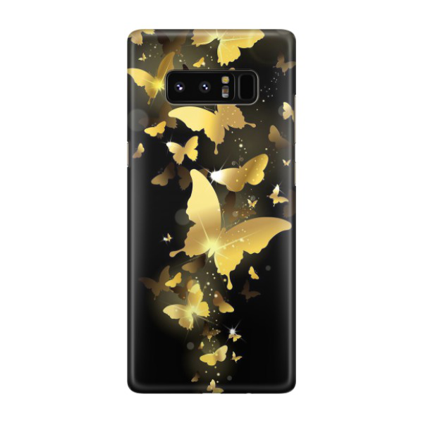 Image of Samsung Galaxy Note 8 Hardcase Schutzhülle Schmetterling - Schwarz / Gold bei Apfelkiste.ch