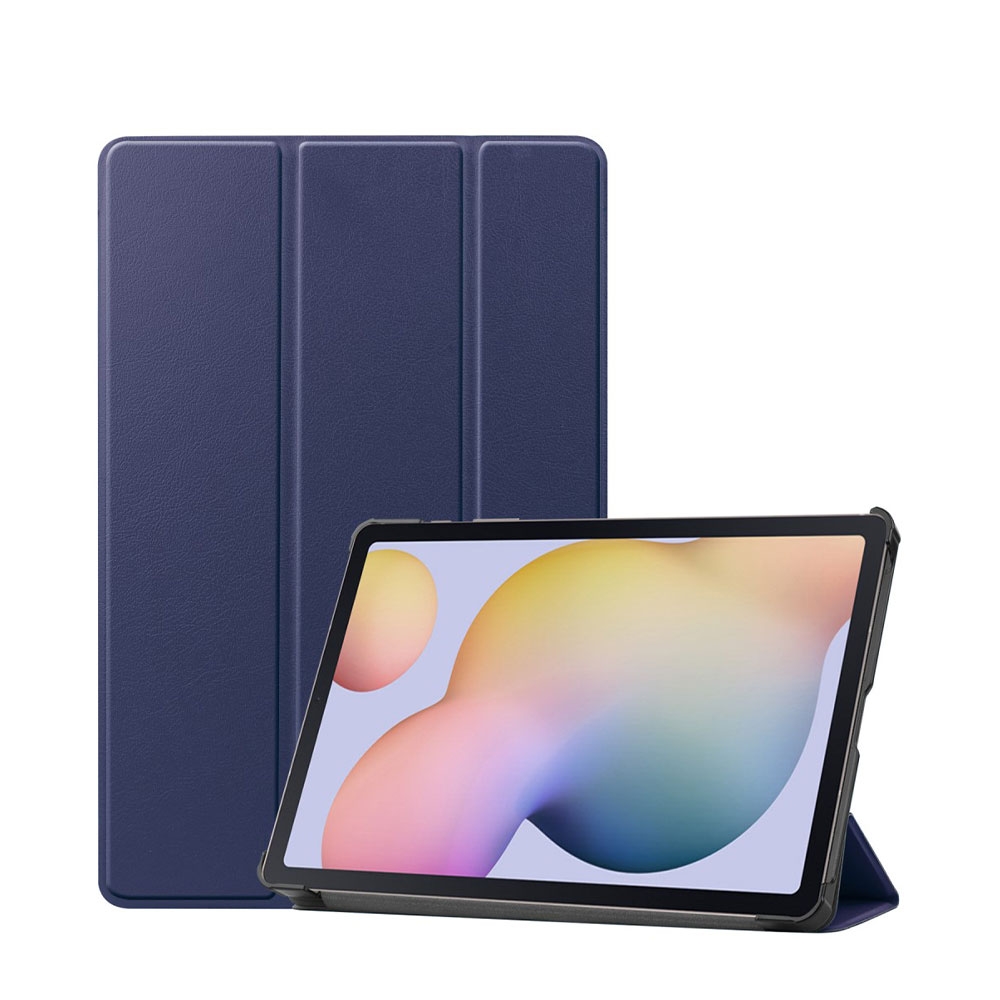 Image of Samsung Galaxy Tab S7 Flipcase Hülle Ledertasche mit Aufstellfunktion Litchi Look - Blau bei Apfelkiste.ch