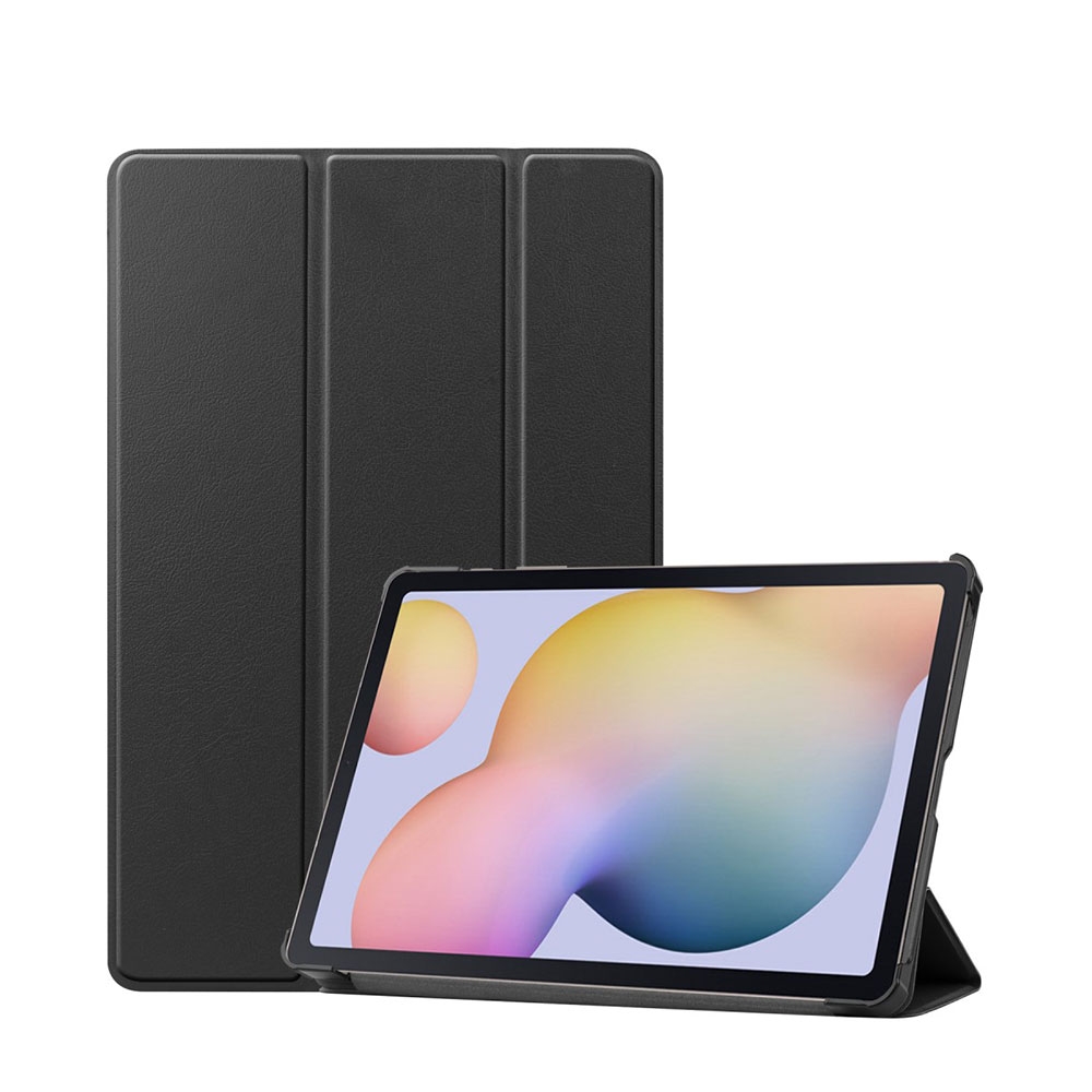 Image of Samsung Galaxy Tab S7 Flipcase Hülle Ledertasche mit Aufstellfunktion Litchi Look - Schwarz bei Apfelkiste.ch