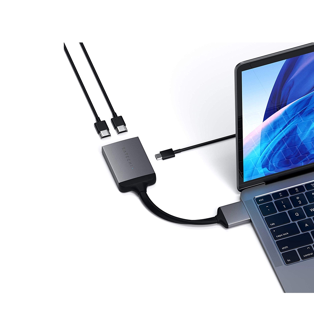 Image of Satechi - USB C auf Dual 4K HDMI 60Hz Adapter Power Delivery (ST-TCDHAM) - Space Grau bei Apfelkiste.ch