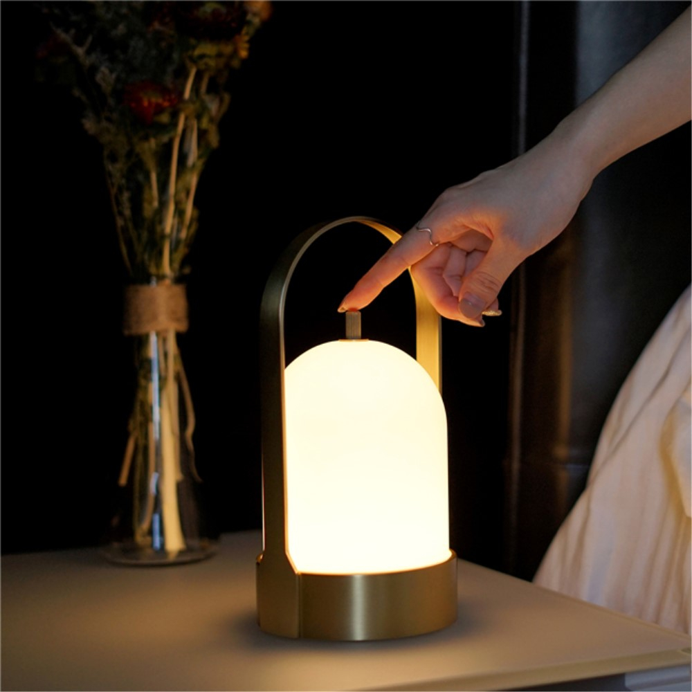 PageOne - (11x22cm) Dawn Tragbare Edelstahl LED Lampe Dimmbares Retro Licht  mit Touch Steuerung