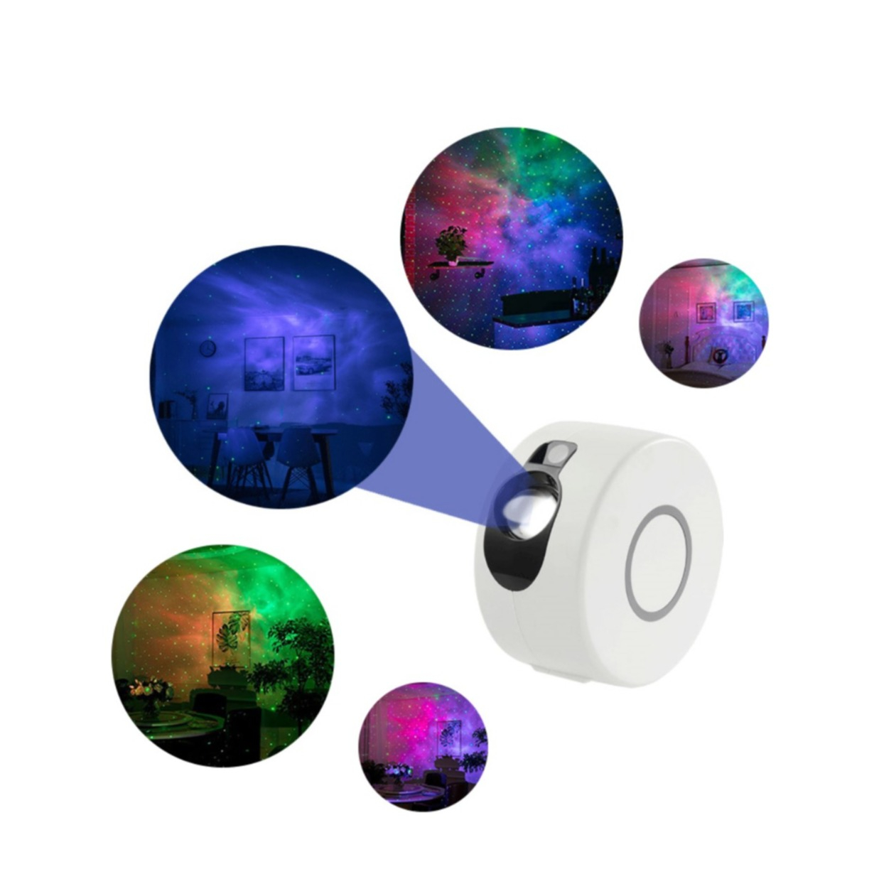Galaxy-Projektor, intelligentes USB-Sternprojektor-Licht, 2022  aktualisierter LED-Lichtprojektor mit Fernbedienung und App-Steuerung,  farbwechselndes