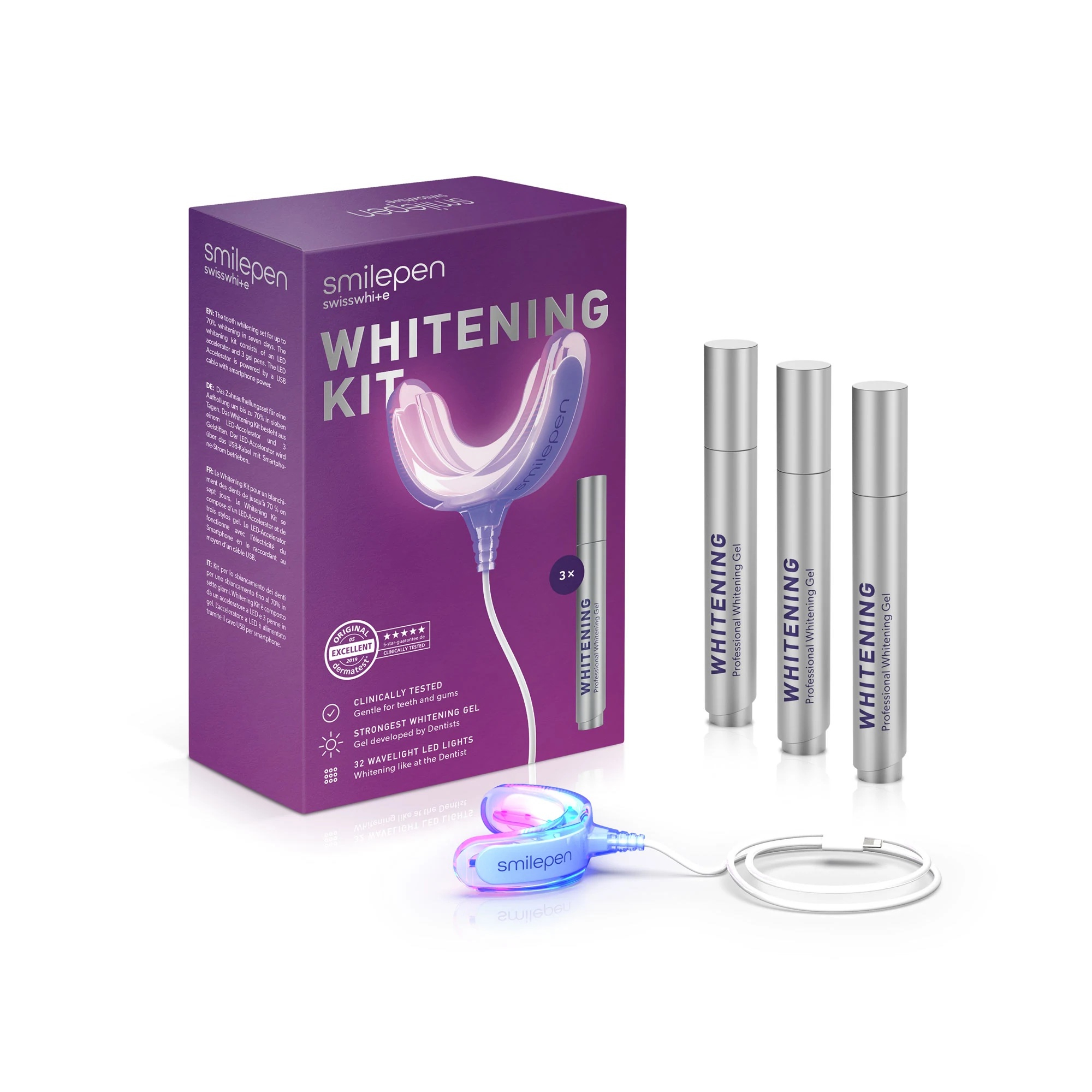 Image of smilepen - Zahnbleaching Set Whitening Kit zur Zahnaufhellung (SPCWK) - Silber bei Apfelkiste.ch