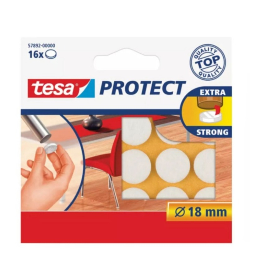 Image of tesa - Protect Ø18mm Stuhlbein Filzgleiter Boden Schoner (57892-00000) - Weiss bei Apfelkiste.ch