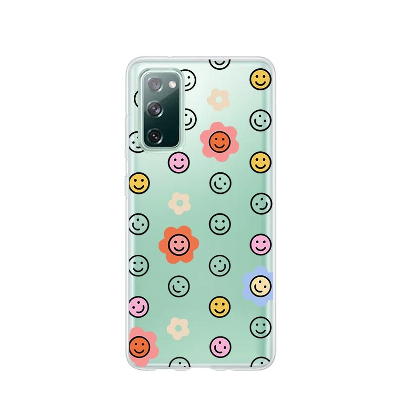 Image of Apfelkiste © - Samsung Galaxy S20 FE / S20 FE 5G Gummi Case Hülle Ultra Thin Flower Smileys - Transparent bei Apfelkiste.ch