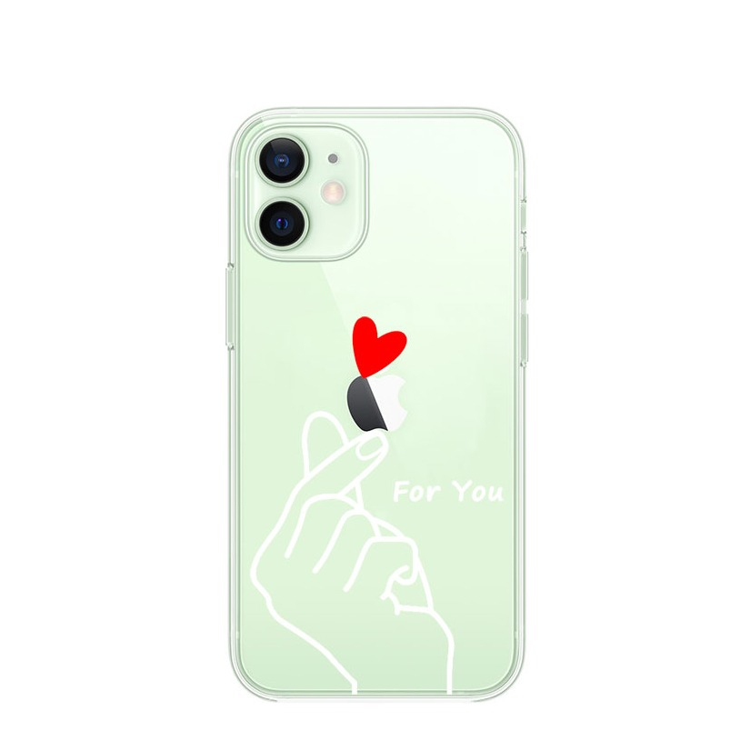 Image of Apfelkiste © - iPhone 12 Gummi Case Hülle Ultra Thin Heart For You - Transparent bei Apfelkiste.ch