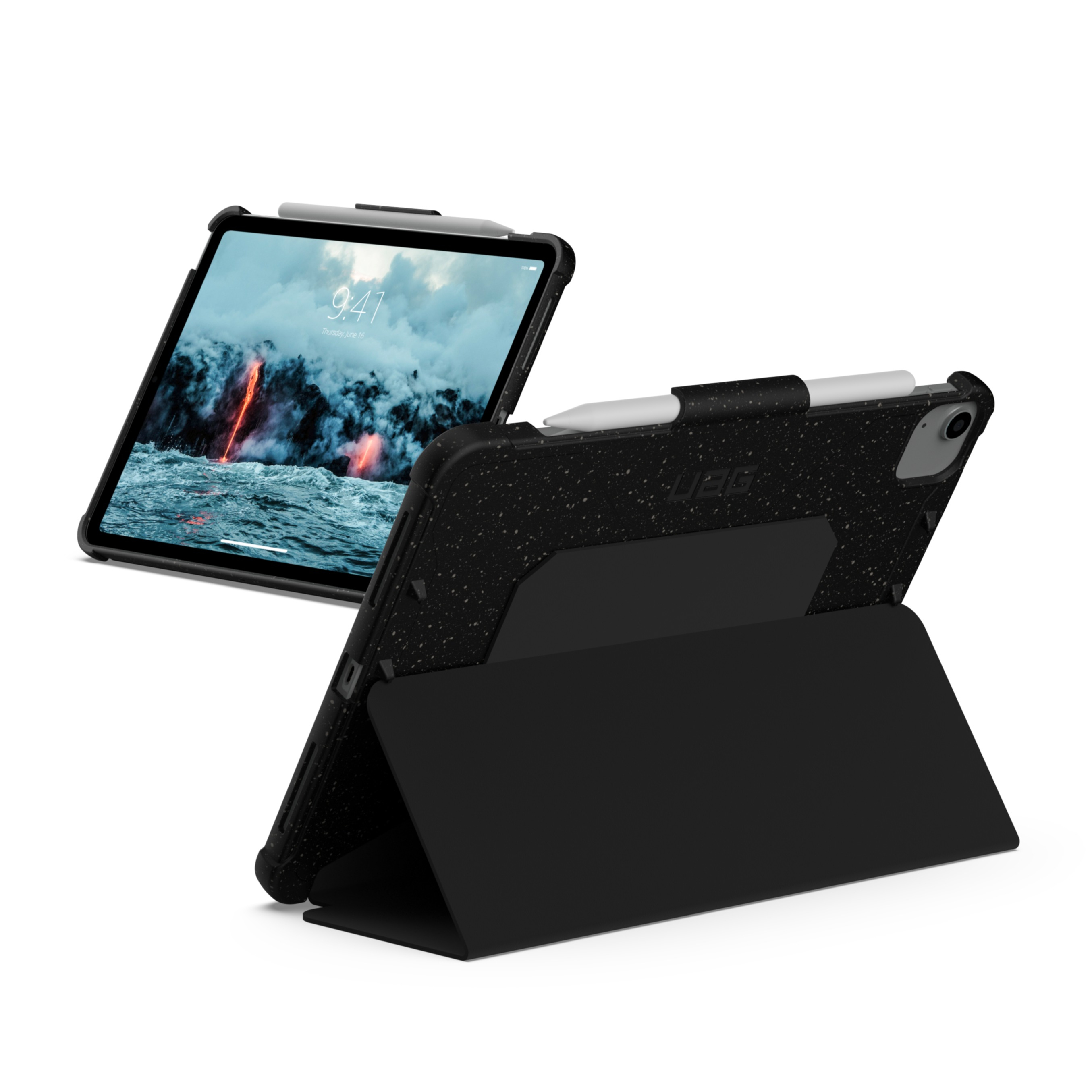 Image of UAG Urban Armor Gear - iPad Air 10.9" (2022/2020) Bio Gummi Schutzhülle Outback Eco Friendly Nachhaltig Kompostierbar (123295114040) - Schwarz bei Apfelkiste.ch