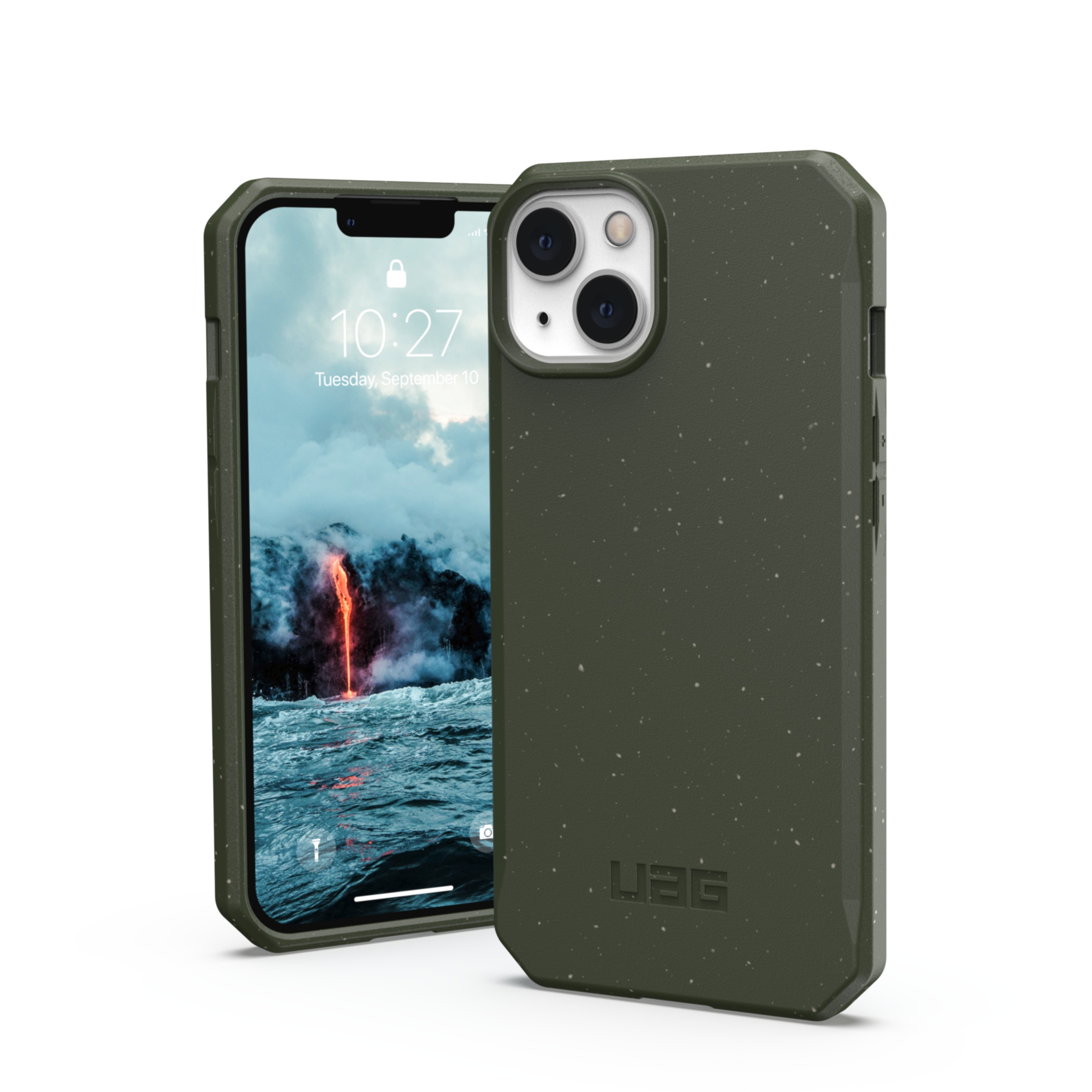 Image of UAG Urban Armor Gear - iPhone 13 Bio Gummi Schutzhülle Outback Eco Friendly Nachhaltig Kompostierbar (113175117272) - Olive Drab bei Apfelkiste.ch