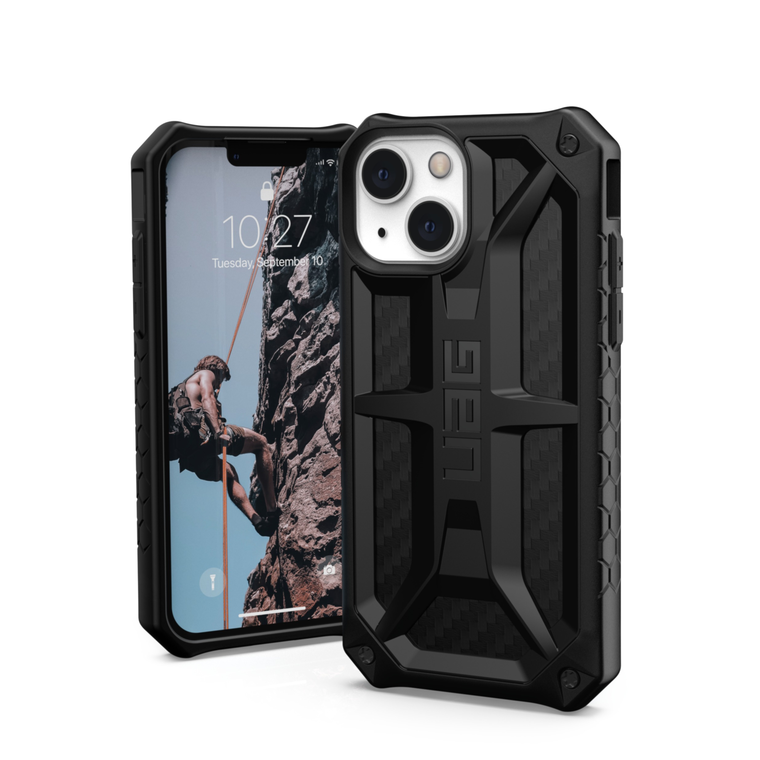 Image of UAG Urban Armor Gear - iPhone 13 Mini Schutzhülle Monarch (113141114242) - Carbon Fiber bei Apfelkiste.ch