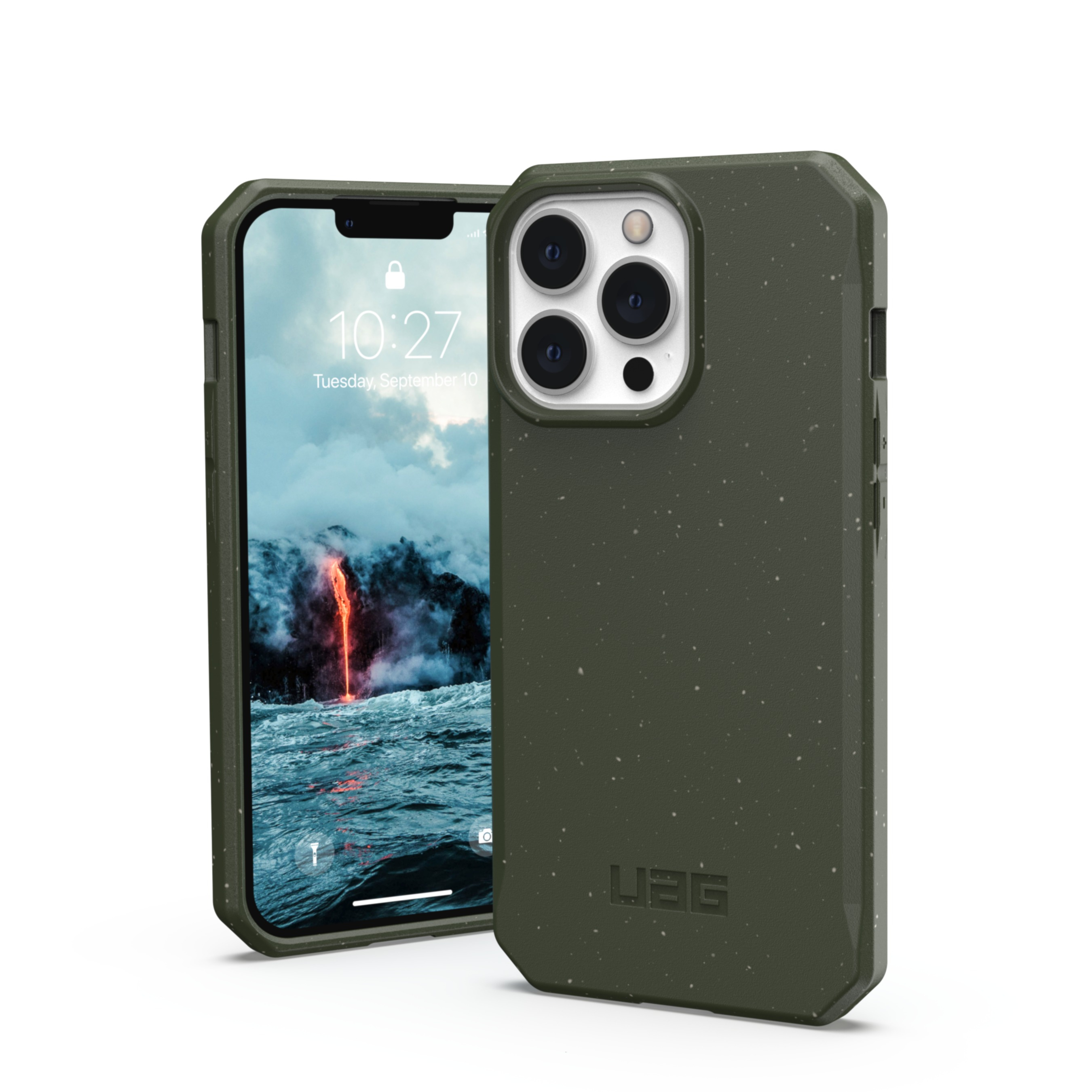 Image of UAG Urban Armor Gear - iPhone 13 Pro Bio Gummi Schutzhülle Outback Eco Friendly Nachhaltig Kompostierbar (113155117272) - Olive Drab bei Apfelkiste.ch