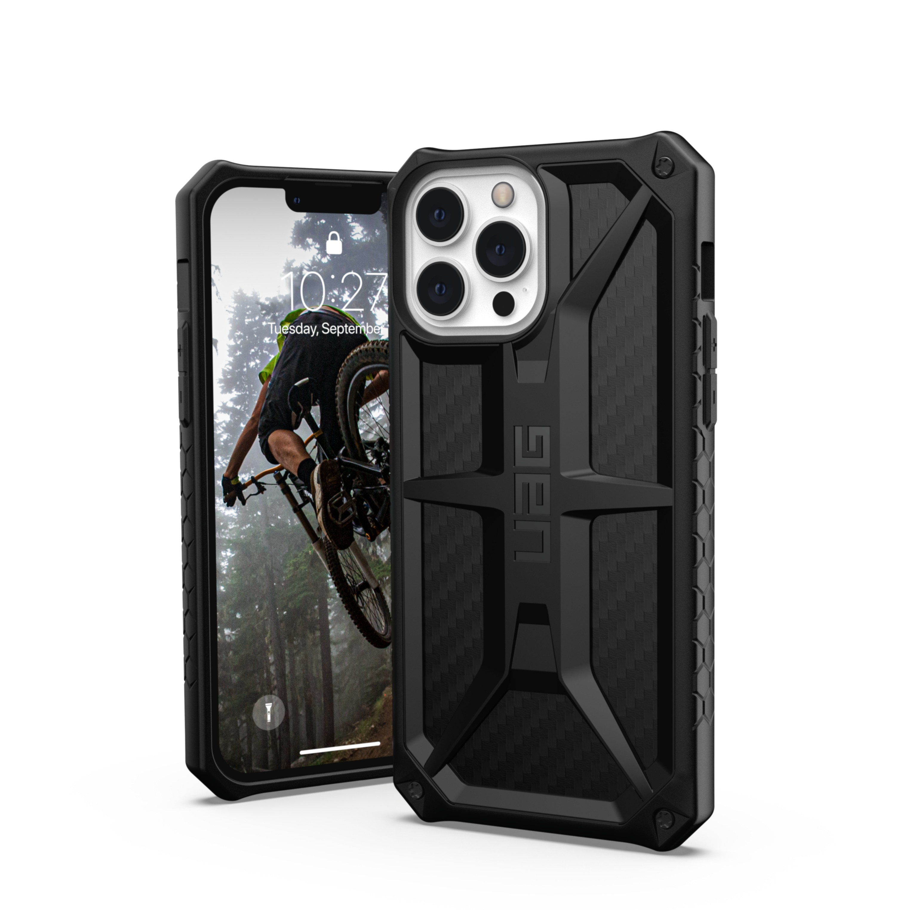 Image of UAG Urban Armor Gear - iPhone 13 Pro Max Schutzhülle Monarch (113161114242) - Carbon Fiber bei Apfelkiste.ch