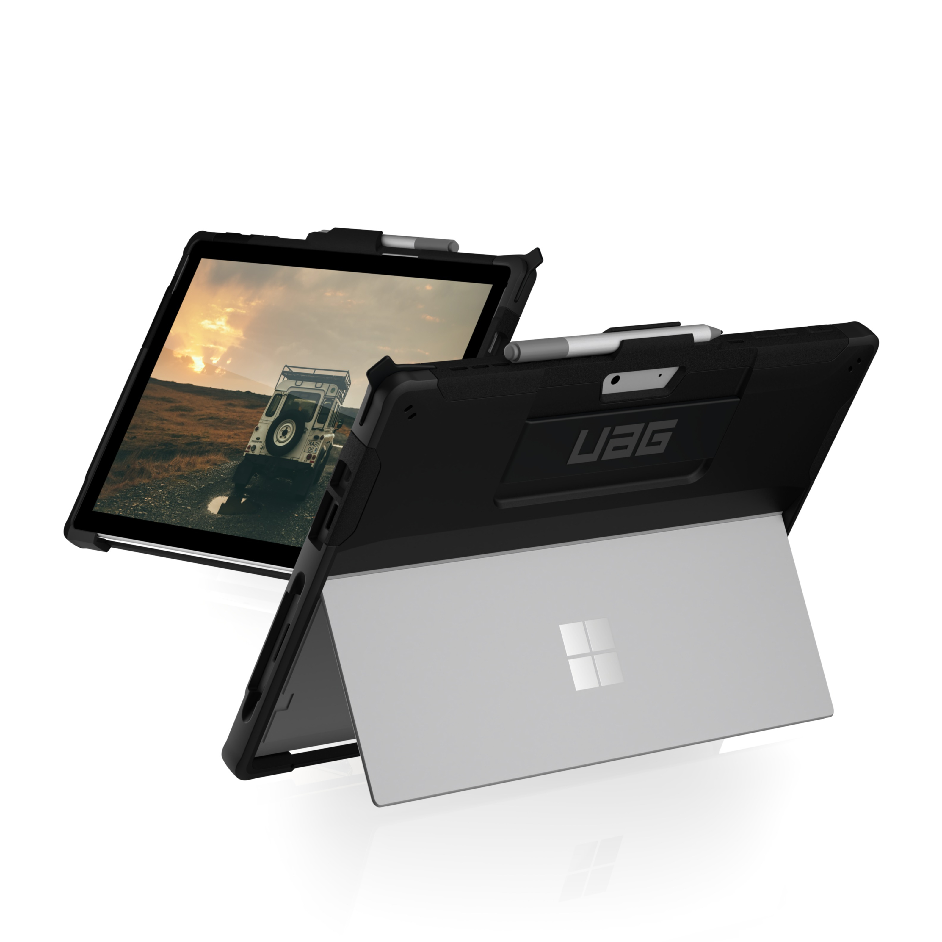 Image of UAG Urban Armor Gear - Microsoft Surface Pro 7+ Plus Outdoor Schutz Hülle Back Cover Scout + Kickstand (32259HBT4040) (Bulk) - Schwarz bei Apfelkiste.ch