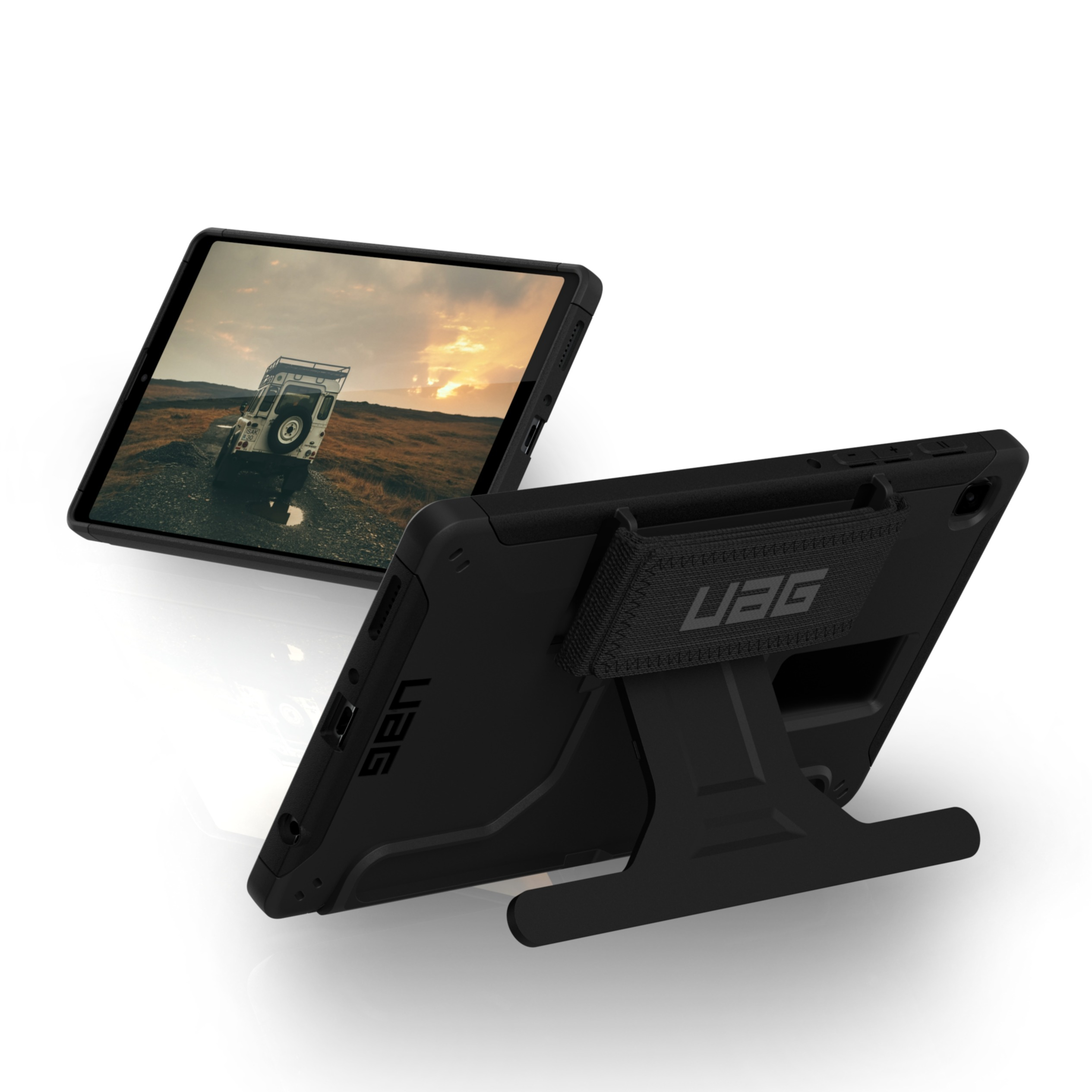 Image of UAG Urban Armor Gear - Samsung Galaxy Tab A7 Lite Outdoor Schutz Hülle Back Cover Scout + Kickstand (22270HB14040) (Bulk) - Schwarz bei Apfelkiste.ch