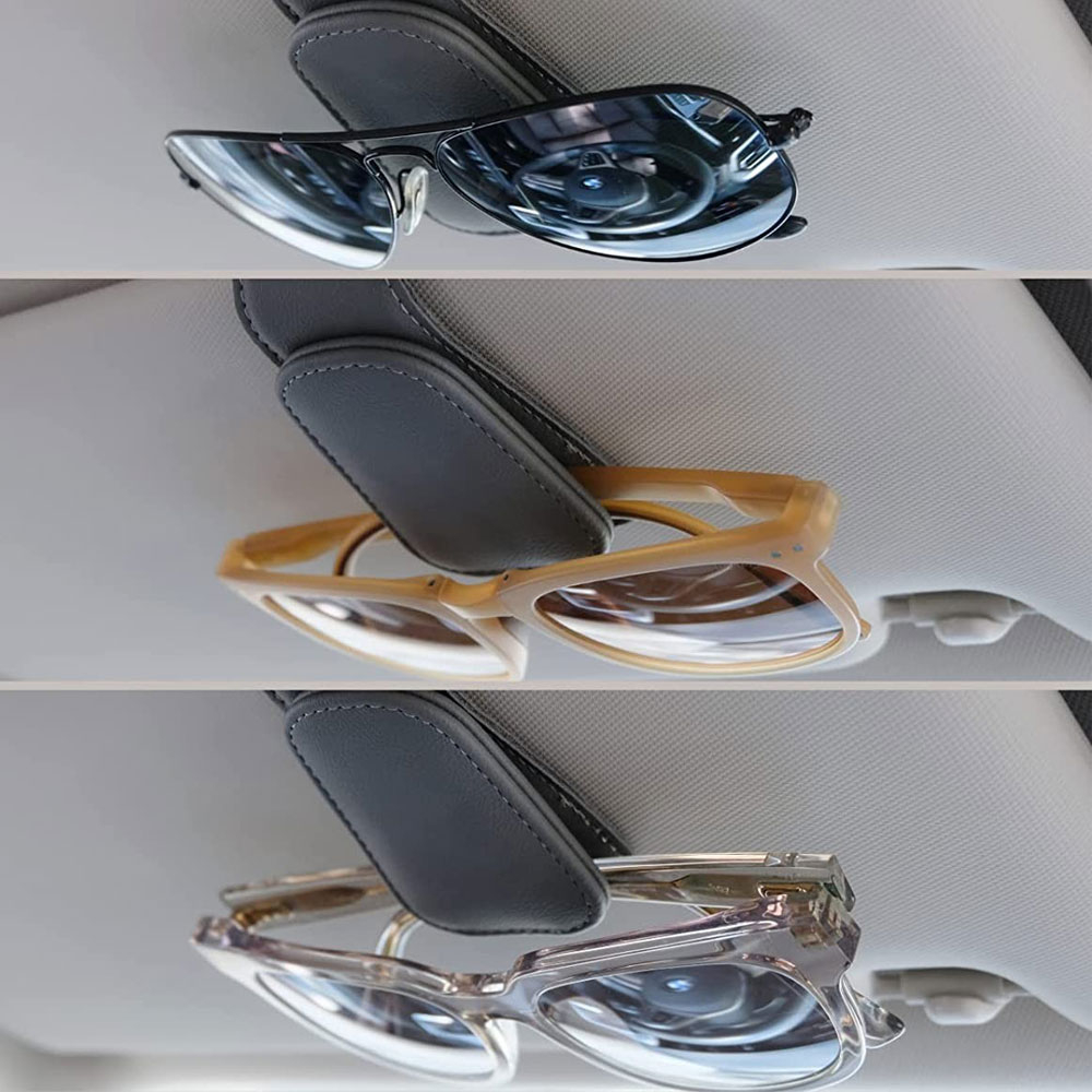Auto Sonnenblende Organizer Leder Sonnenbrille Halter Multi-funktions Karte  Halter Lagerung Tasche Auto Gläser Clip Auto Zubehör - AliExpress