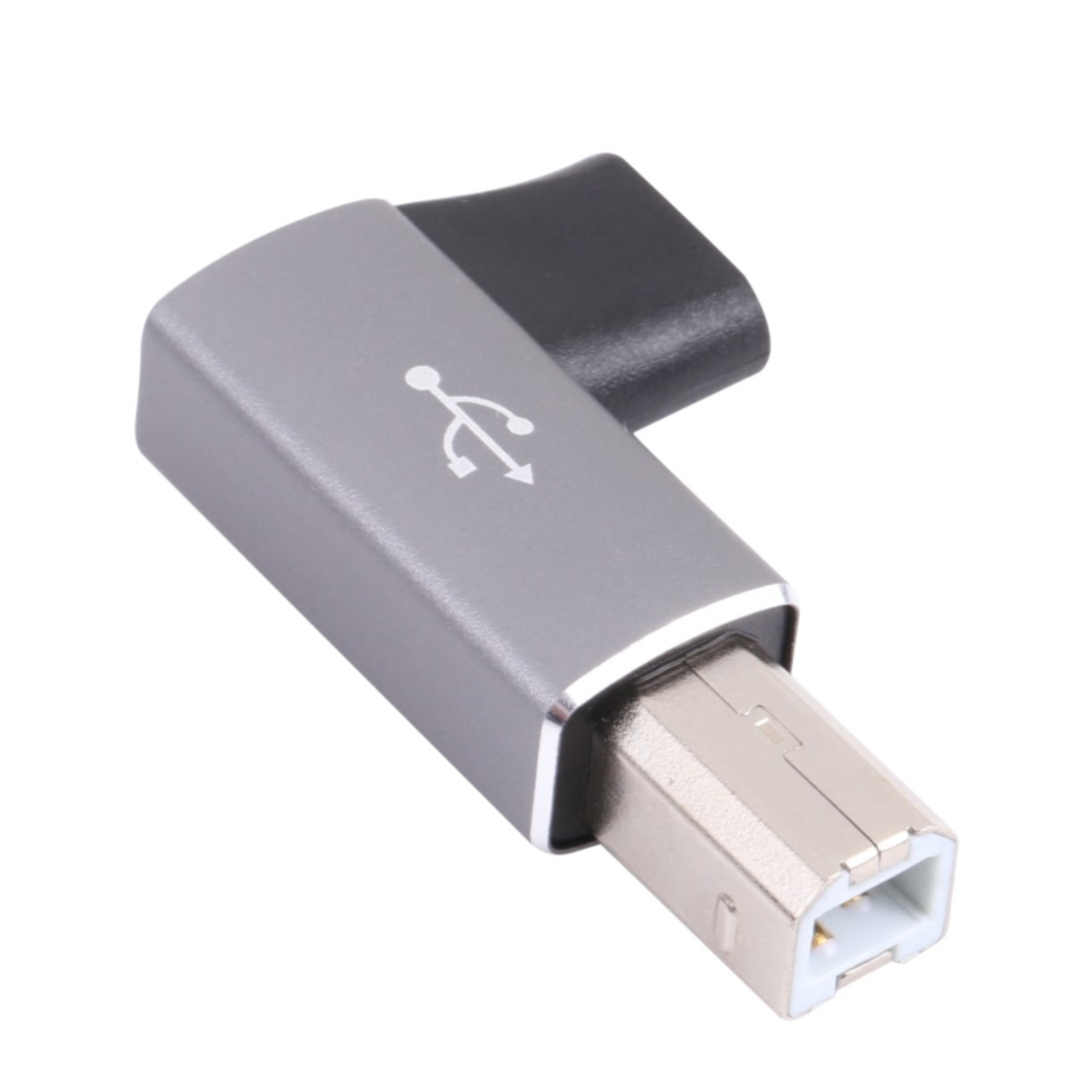 Image of USB C auf USB B 2.0 MIDI 90° Winkel Adapter Musik Konverter Stecker für E-Instrumente / Drucker / Scanner / Festplatten - Silber bei Apfelkiste.ch