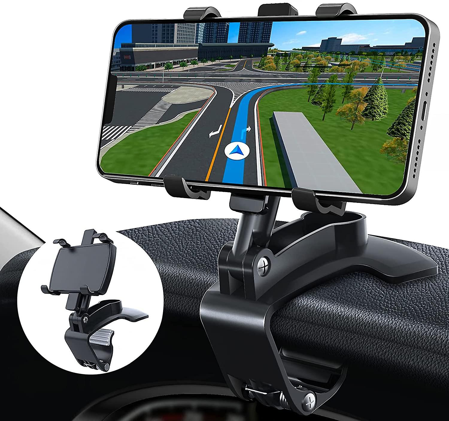 Verstellbare Auto KFZ 360° Grad Smartphone Halterung für Rückspiegel /  Armaturenbrett (4-6.5