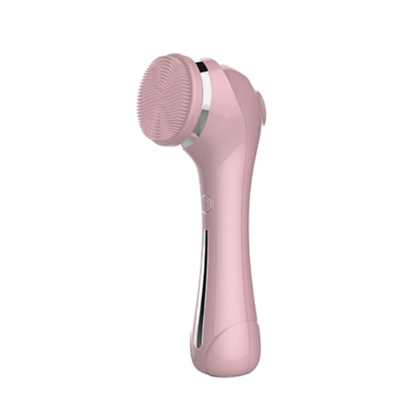 Image of (6-tlg. Set) 2in1 Elektrischer USB Gesichtsreiniger / Gesichtsmassage Tiefenreinigung Reinigungsbürste - Rosa bei Apfelkiste.ch