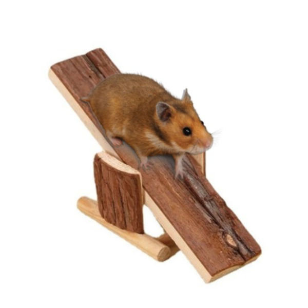 Image of Hamster Wippe Nager Holz Schaukel Kleintier Spielzeug - Braun bei Apfelkiste.ch