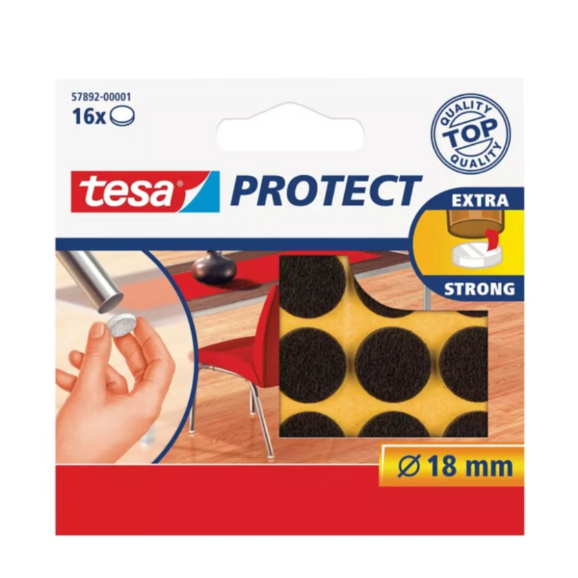 Image of tesa - Protect Ø18mm Stuhlbein Filzgleiter Boden Schoner (57892-00001) - Braun bei Apfelkiste.ch