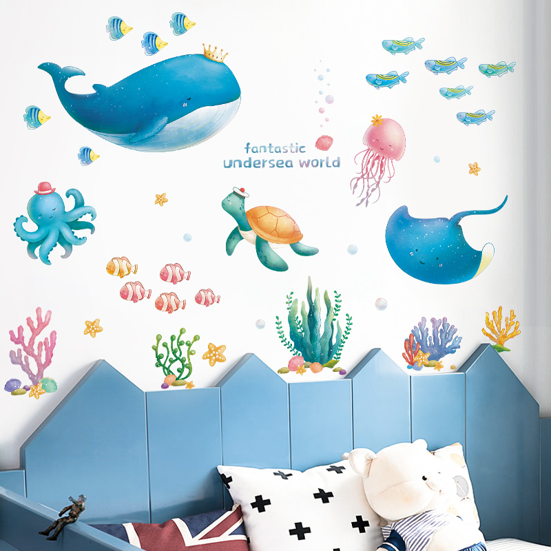 Image of (84x107cm) Wandtattoo Aufkleber Wandsticker - Sea World bei Apfelkiste.ch